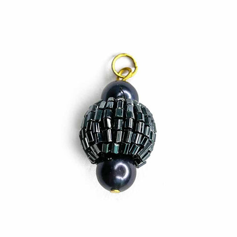 Black Katdana Ball Tassels Set Of 2